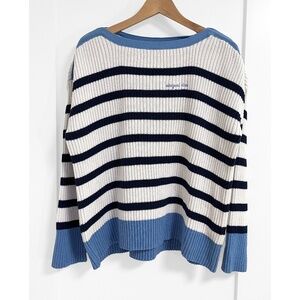 Vineyard Vines Striped Cotton Sweater with Embroidered Logo